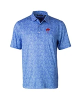 Cutter & Buck Men's Blue Buffalo Bills Throwback Logo Pike Constellation Stretch Polo