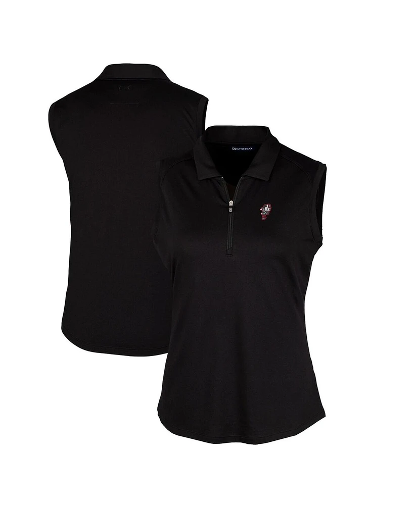 Cutter & Buck Women's Black Ohio State Buckeyes Forge Stretch Sleeveless Polo