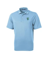 Cutter & Buck Men's Light Blue Tulane Green Wave Team Logo Virtue Eco Pique Polo