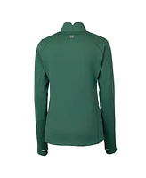 Cutter & Buck Women's Hunter Green Philadelphia Eagles Gridiron Classics Logo DryTec Traverse Stretch Quarter-Zip Pullover Top