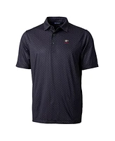 Cutter & Buck Men's Black Georgia Bulldogs Alumni Logo Double Dot Print Stretch Polo