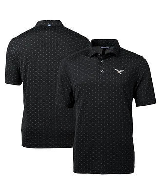 Cutter & Buck Men's Black Philadelphia Eagles Virtue Eco Pique Tile Print Polo