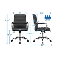 Yaheetech Mid-Back Office Chair Pu Leather Executive