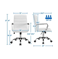 Yaheetech Mid-Back Office Chair Pu Leather Office Executive Chair