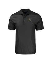 Cutter & Buck Men's Black Ecu Pirates Pike Eco Tonal Geo Print Stretch Polo