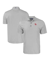 Cutter & Buck Men's Gray Houston Cougars Pike Eco Tonal Geo Print Stretch Polo