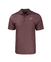 Cutter & Buck Men's Maroon Virginia Tech Hokies Pike Eco Tonal Geo Print Stretch Polo