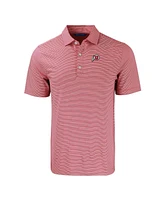 Cutter & Buck Men's Red Utah Utes Forge Eco Double Stripe Stretch Polo