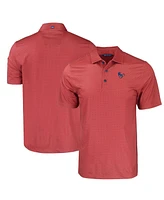 Cutter & Buck Men's Red Houston Texans Americana Pike Eco Tonal Geo Print Stretch Polo