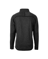 Cutter & Buck Men's Heather Charcoal Minnesota Golden Gophers Vault Mainsail Sweater-Knit Raglan Half-Zip Jacket