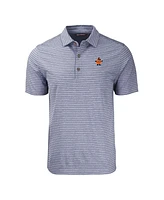 Cutter & Buck Men's Heather Navy Syracuse Orange Vault Forge Eco Heathered Stripe Stretch Polo