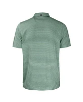 Cutter & Buck Men's Heather Green New York Jets Primary Logo Forge Eco Stripe Stretch Polo