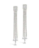 Sterling Forever Naomi Cubic Zirconia Dangle Stud Earrings