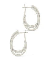 Sterling Forever Kyle Cubic Zirconia Hoop Earrings