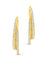 Sterling Forever Kyle Cubic Zirconia Hoop Earrings