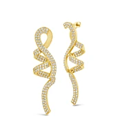 Sterling Forever Carrie Cubic Zirconia Swirl Drop Earrings