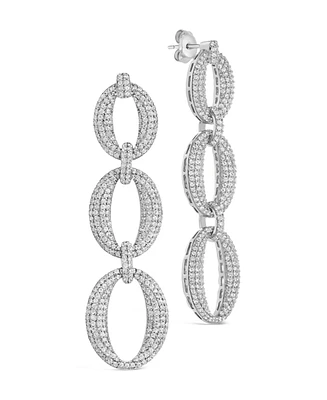 Sterling Forever Whitney Cubic Zirconia Chain Drop Earrings