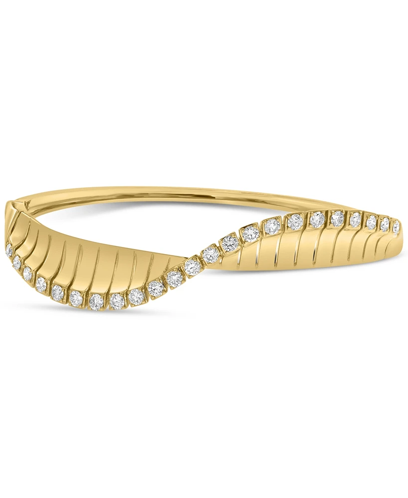 Effy Diamond Wave Bangle Bracelet (1-1/4 ct. t.w.) in 14k Gold