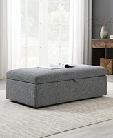 Abbyson Living 16" Wood Winona Rectangle Storage Ottoman