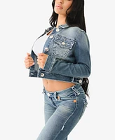 True Religion Women's Shrunken Super T Crop Jacket