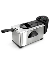 Megachef Quart Stainless Steel Electric Deep Fryer with Timer