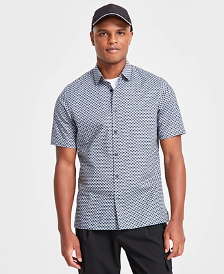 Alfani Men's Geo-Print Short-Sleeve Shirt, Created for Macy's