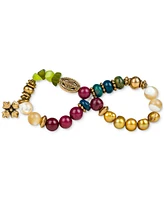 Patricia Nash Gold-Tone Mixed Bead Stretch Bracelet