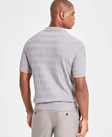 Alfani Men's Textured Polo Sweater, Created for Macy's