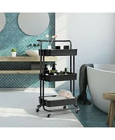 Sugift 3-Tier Utility Cart Storage Rolling with Casters