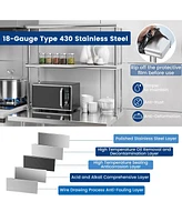 36 x 12 Inch Kitchen Stainless Steel Over shelf with Adjustable Lower Shelf