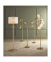 Possini Euro Design Encino Modern Glam Luxe Floor Lamp Standing 60" Tall Antique Brass Gold Metal Tripod Base Off