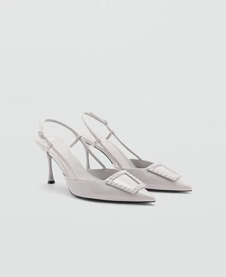 Mango Women's Patent Leather Slingback-Heeled Shoes