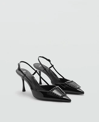 Mango Women's Patent Leather Slingback-Heeled Shoes