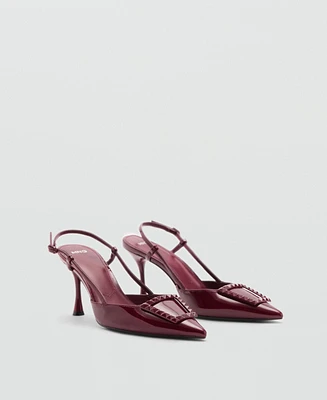 Mango Women's Patent Leather Slingback-Heeled Shoes