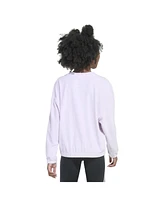 adidas Big Girls Long Sleeve Rib Velour Crewneck Pullover Sweatshirt