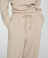 Mango Women's Seam-Detail Straight-Fit Trousers