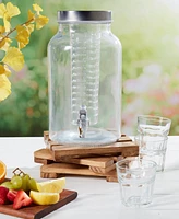 Mason Craft & More 1.5 Gallon Glass Drink Dispenser with Infuser and Screw-off Wide Lid