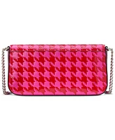 kate spade new york Devin Houndstooth Saffiano Leather Flap Chain Wallet