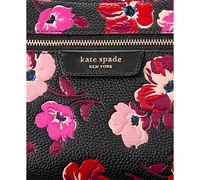 kate spade new york Hudson Fall Poppies Embossed Pebbled Leather Small Convertible Crossbody