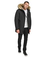 Calvin Klein Men's Long Parka with Faux-Fur Lined Hood