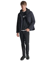 Dkny Men's Button-Front Shirt Jacket with Hooded Bib