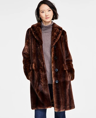 Jones New York Women's Faux-Fur Single-Breasted Blazer Coat