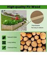 Sugift Wooden Raised Garden Bed Outdoor for Vegetables Flowers Fruit