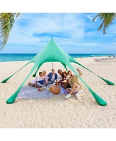 Sugift 20 x 20 Feet Beach Canopy Tent with UPF50+ Sun Protection and Shovel