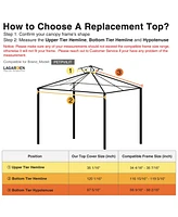 Yescom 10x10 Ft 2-Tier Canopy Top Replacement for Petpvilit Gazebo Cover Garden