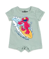 Sesame Street Baby Boys Elmo Cookie Monster Bird Romper and Bucket Sun Hat Newborn to