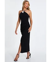 Quiz Women's Scuba Crepe Halter Neck Midi Dress