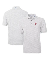 Cutter & Buck Men's Philadelphia Phillies Virtue Eco Pique Botanical Print Polo