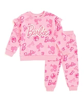 Barbie Girls Fleece Sweatshirt and Jogger Pants Outfit Set Newborn to (0-3 Months - 14-16)