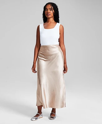 And Now This Women's Satin Rhinestone Maxi Skirt, Created for Macy's